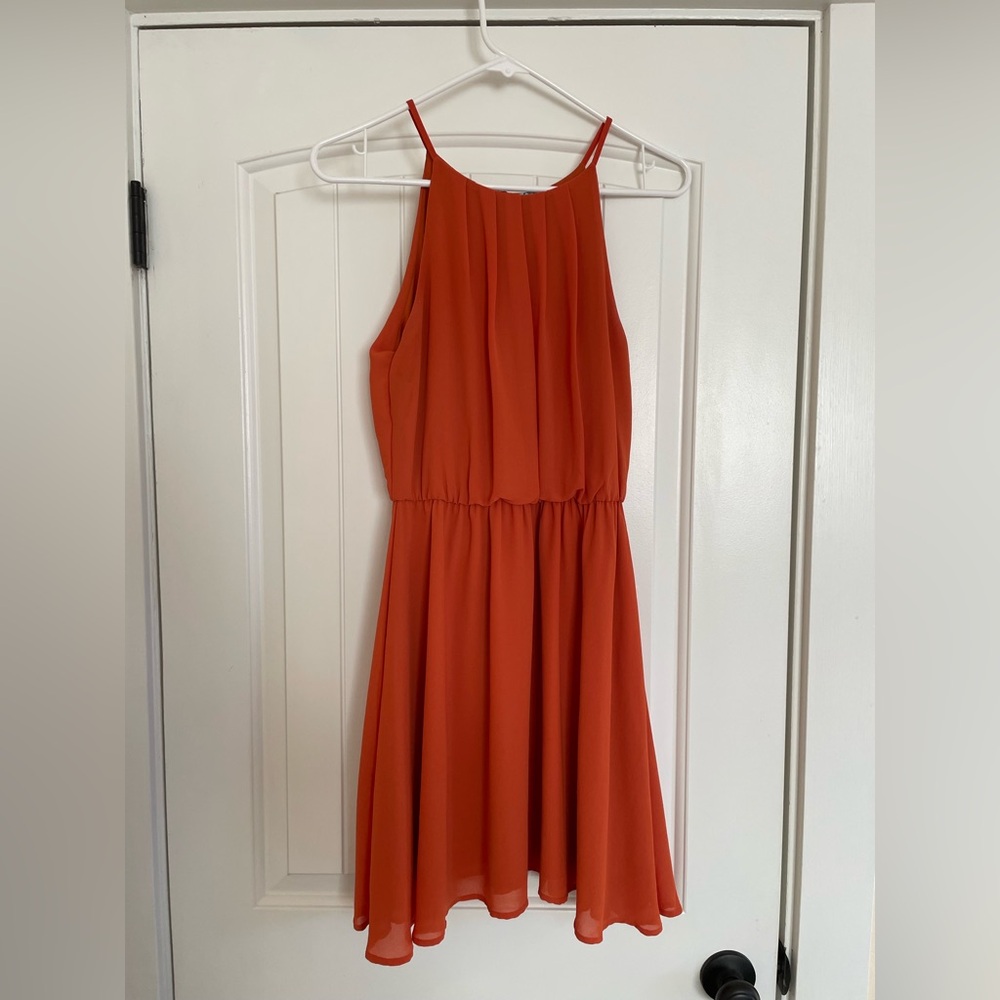 Dina be Francesca’s Orange Halter Dress
